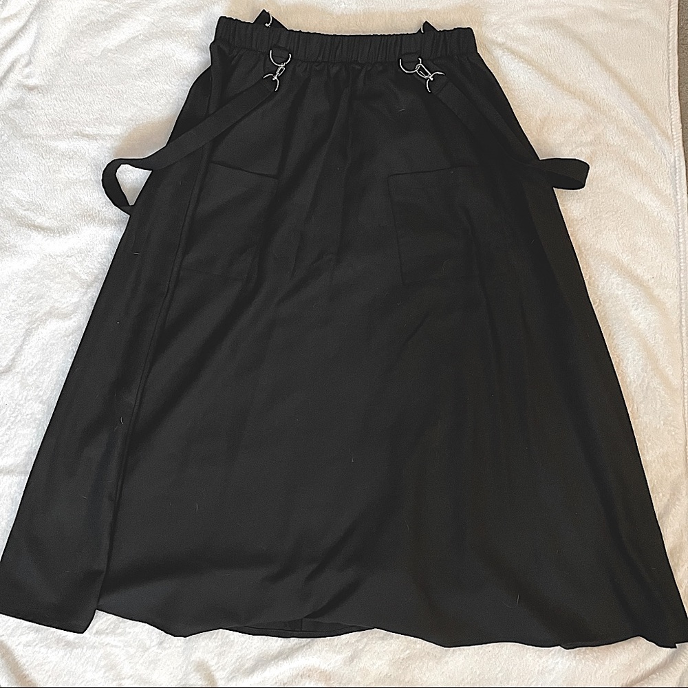 Hot Topic Long Detachable Suspender Black Skirt Sz M